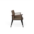 Mystic Reception Waiting Room 3-Seat Tandem Seating / Black Steel / Brown