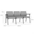 Mystic Reception Waiting Room 3-Seat Tandem Seating / Black Steel / Brown