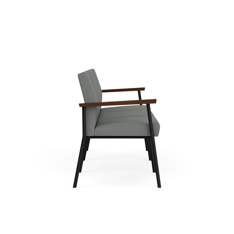 Mystic Reception Waiting 3-Seat Tandem Seating / Black Steel / Light Gray