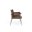 Mystic Reception Waiting Room 3-Seat Tandem Seating / Silver Steel / Brown