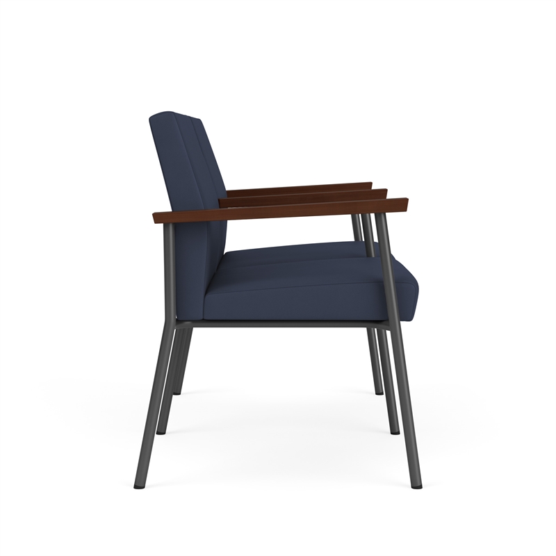 Mystic Reception Waiting Room Steel Tandem Seating / Charcoal Steel / Blue