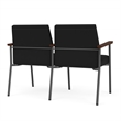 Mystic Reception Waiting Steel Tandem Seating / Charcoal Steel / Black