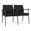 Mystic Reception Waiting Steel Tandem Seating / Charcoal Steel / Black