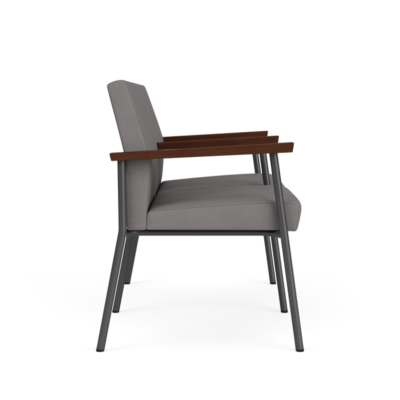 Mystic Reception Waiting Steel Tandem Seating / Charcoal Steel / Light Gray