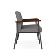 Mystic Reception Waiting Steel Tandem Seating / Charcoal Steel / Light Gray