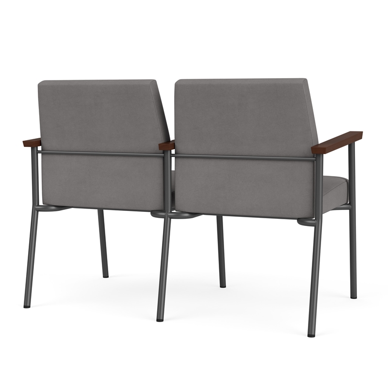 Mystic Reception Waiting Steel Tandem Seating / Charcoal Steel / Light Gray