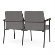Mystic Reception Waiting Steel Tandem Seating / Charcoal Steel / Light Gray