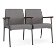 Mystic Reception Waiting Steel Tandem Seating / Charcoal Steel / Light Gray