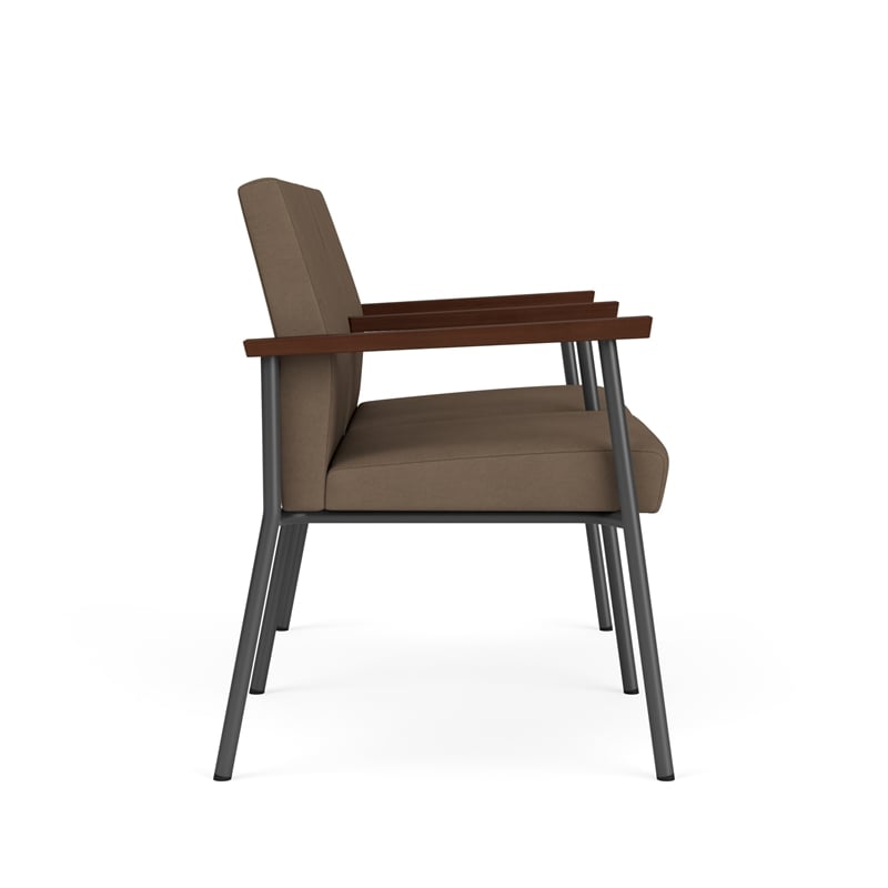 Mystic Reception Waiting Steel Tandem Seating / Charcoal Steel / Brown