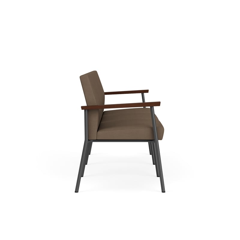Mystic Reception Waiting 3-Seat Tandem Seating / Charcoal Steel / Brown