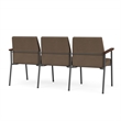Mystic Reception Waiting 3-Seat Tandem Seating / Charcoal Steel / Brown