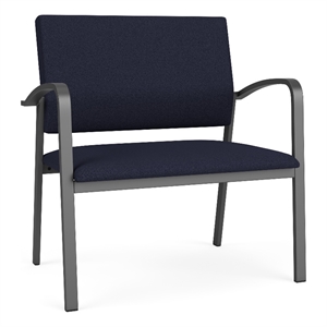 Newport Reception Waiting 18.5&quot Bariatric Chair / Charcoal Steel / Navy Blue