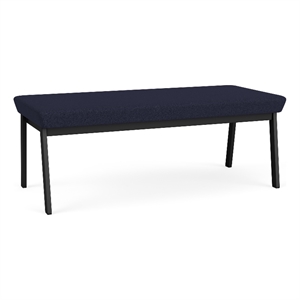 Newport Reception Waiting 18.5&quot 2-Seat Bench / Black Steel / Navy Blue