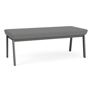 Newport Reception Waiting 18.5&quot 2-Seat Bench / Charcoal Steel / Light Gray
