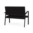 Newport Reception Waiting Room Healthcare 2-Seat Loveseat / Black Steel / Black