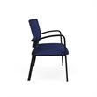 Newport Reception Waiting Room Healthcare 2-Seat Loveseat / Black Steel / Blue