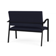 Newport Reception Waiting Room 2-Seat Loveseat / Black Steel / Navy Blue