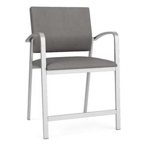 Newport Reception Waiting 24.5&quot Steel Hip Chair / Silver Steel / Light Gray