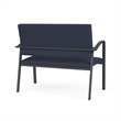 Newport Reception Waiting Room 2-Seat Loveseat / Charcoal Steel / Blue