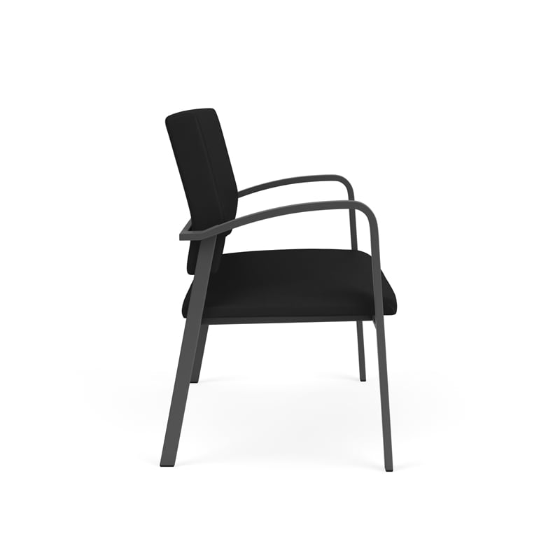 Newport Reception Waiting Room 2-Seat Loveseat / Charcoal Steel / Black