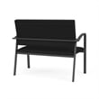 Newport Reception Waiting Room 2-Seat Loveseat / Charcoal Steel / Black
