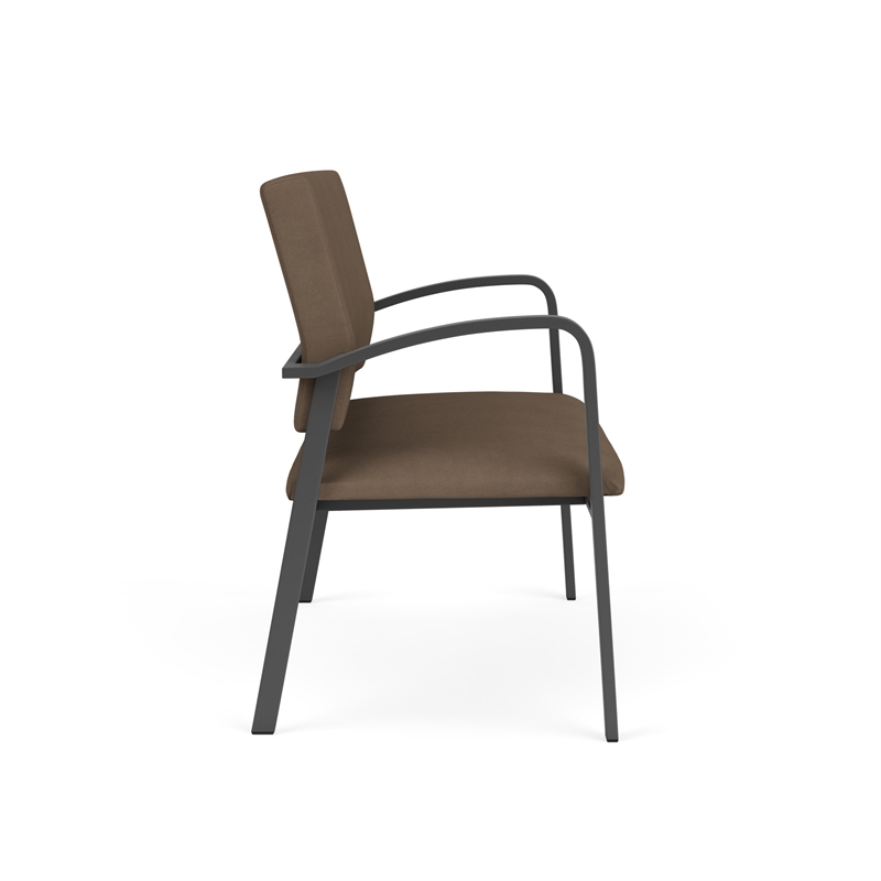 Newport Reception Waiting Room 2-Seat Loveseat / Charcoal Steel / Brown