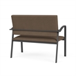 Newport Reception Waiting Room 2-Seat Loveseat / Charcoal Steel / Brown