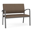 Newport Reception Waiting Room 2-Seat Loveseat / Charcoal Steel / Brown