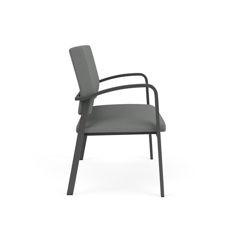 Newport Reception Waiting 2-Seat Loveseat / Charcoal Steel / Light Gray