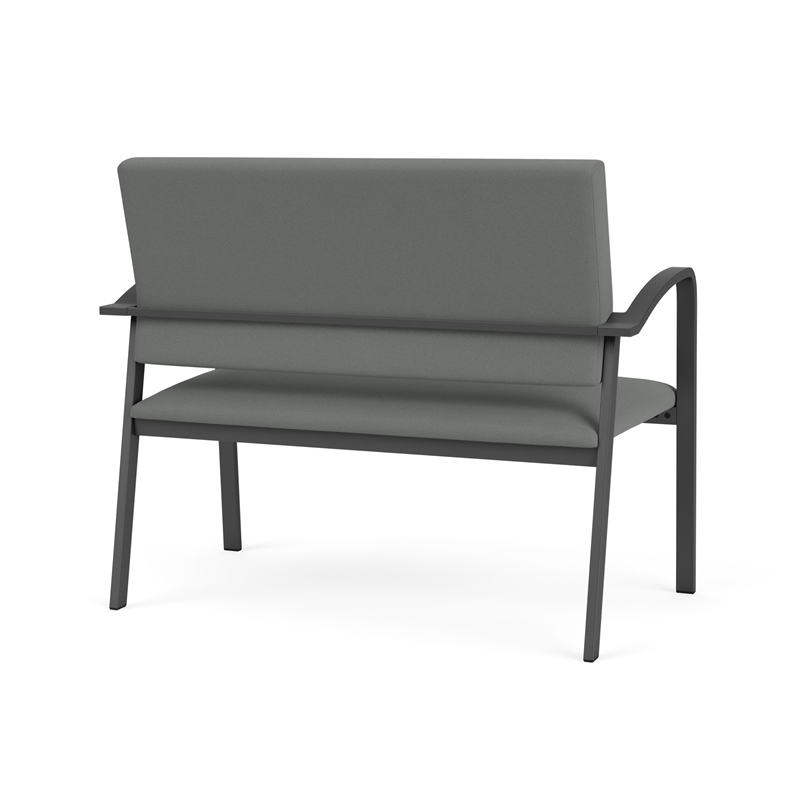 Newport Reception Waiting 2-Seat Loveseat / Charcoal Steel / Light Gray