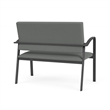 Newport Reception Waiting 2-Seat Loveseat / Charcoal Steel / Light Gray