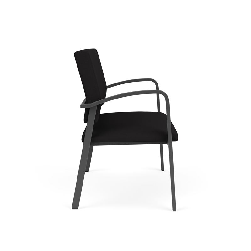 Newport Reception Waiting Room 2-Seat Loveseat / Charcoal Steel / Black