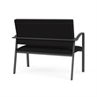 Newport Reception Waiting Room 2-Seat Loveseat / Charcoal Steel / Black
