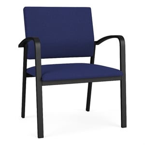 Newport Reception Waiting 18.5&quot Steel Guest Chair / Black Steel / Blue