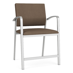 Newport Reception Waiting 24.5&quot Steel Hip Chair and / Silver Steel / Brown