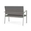Newport Reception Waiting Room 2-Seat Loveseat / Silver Steel / Light Gray