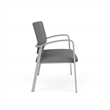 Newport Reception Waiting Room 2-Seat Loveseat / Silver Steel / Light Gray
