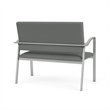 Newport Reception Waiting Room 2-Seat Loveseat / Silver Steel / Light Gray