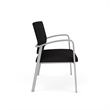 Newport Reception Waiting Room Healthcare 2-Seat Loveseat / Silver Steel / Black