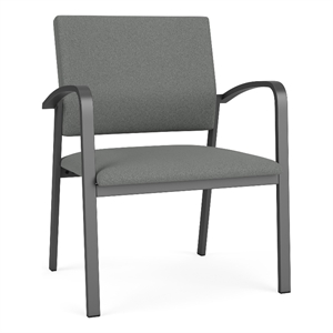 Newport Reception 18.5&quot Oversize Guest Chair / Charcoal Steel / Light Gray