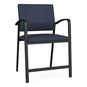 Newport Reception Waiting 24.5&quot Oversize Hip Chair / Black Steel / Blue
