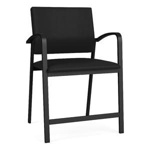 Newport Reception Waiting 24.5&quot Oversize Hip Chair / Black Steel / Black