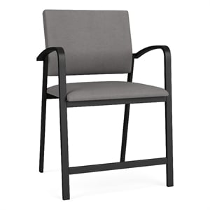 Newport Reception Waiting 24.5&quot Oversize Hip Chair / Black Steel / Light Gray