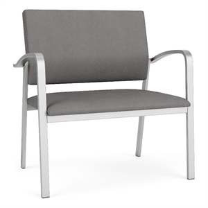 Newport Reception Waiting 18.5&quot Bariatric Chair / Silver Steel / Light Gray