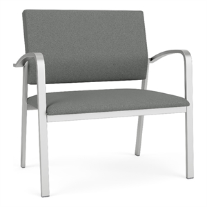 newport reception waiting 18.5&quot bariatric chair / silver steel / light gray