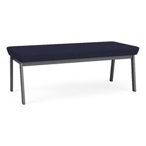 Newport Reception Waiting 18.5&quot 2-Seat Bench / Charcoal Steel / Navy Blue