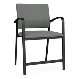 Newport Reception Waiting 24.5&quot Oversize Hip Chair / Black Steel / Light Gray
