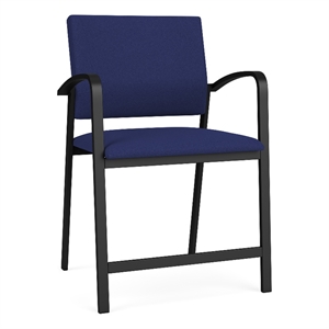Newport Reception Waiting 24.5&quot Oversize Hip Chair / Black Steel / Blue