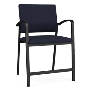 Newport Reception Waiting 24.5&quot Oversize Hip Chair / Black Steel / Navy Blue