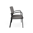 Newport Reception Waiting Room 2-Seat Loveseat / Black Steel / Light Gray